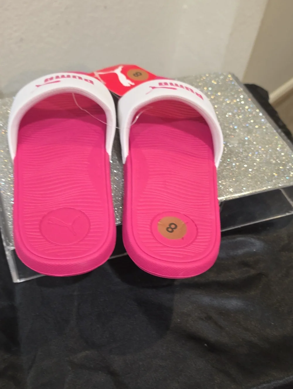 Puma PopCat 20 Slide Sandals- White/Pinktastic